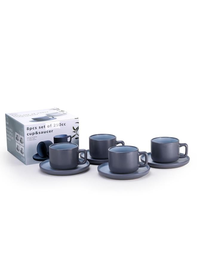 شالو طقم فناجين شاي وأطباق من الفخار من 8 قطع - Image 5